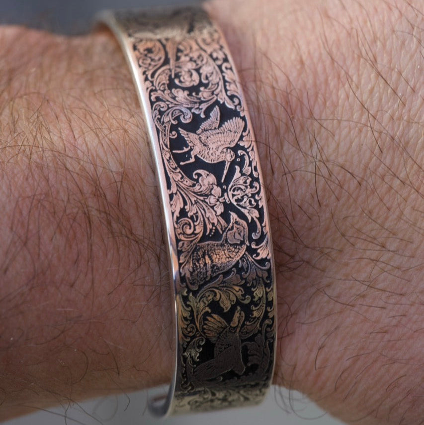 British Game Birds Engraved Bracelet