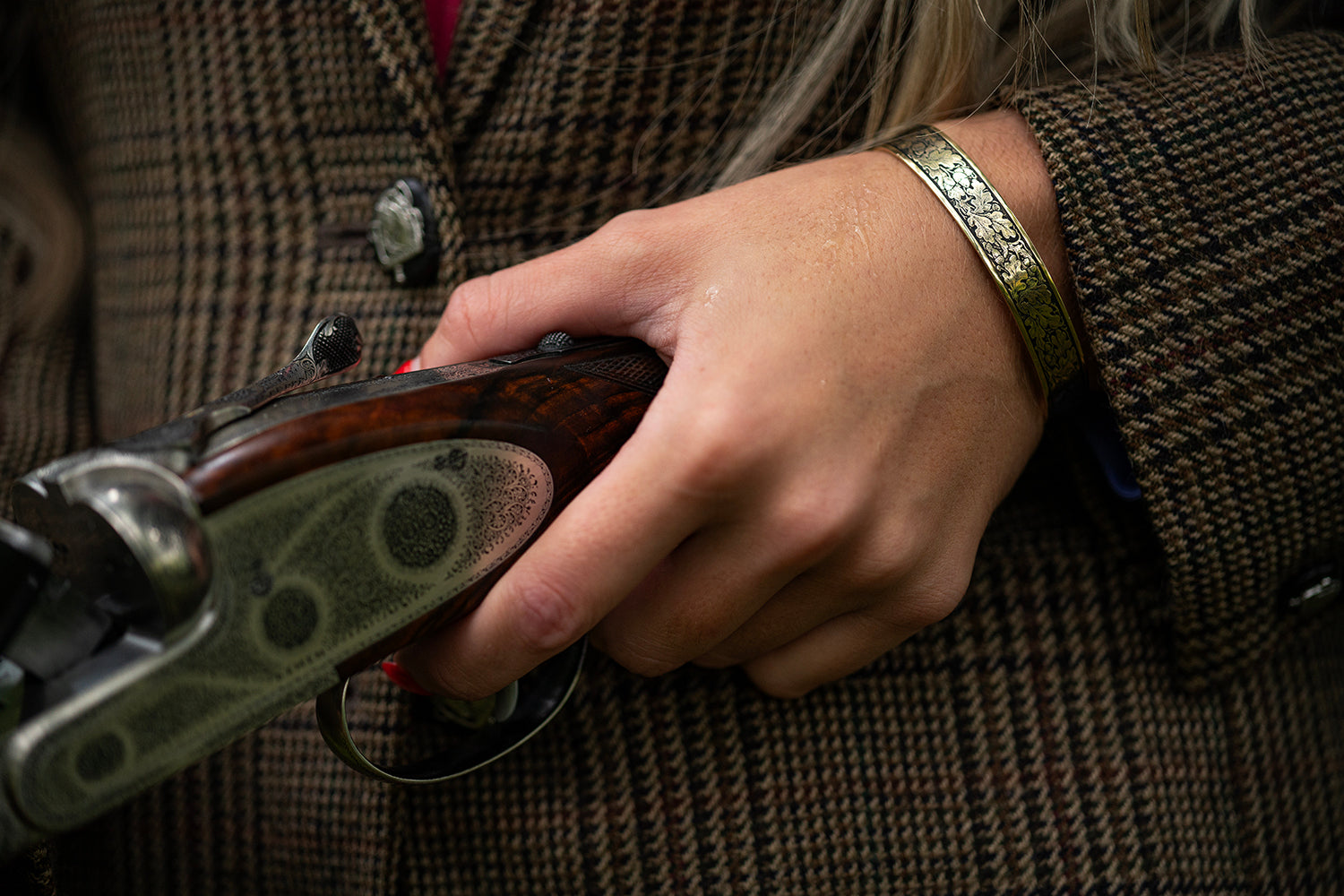 Oak Leaves Engraved Bracelet