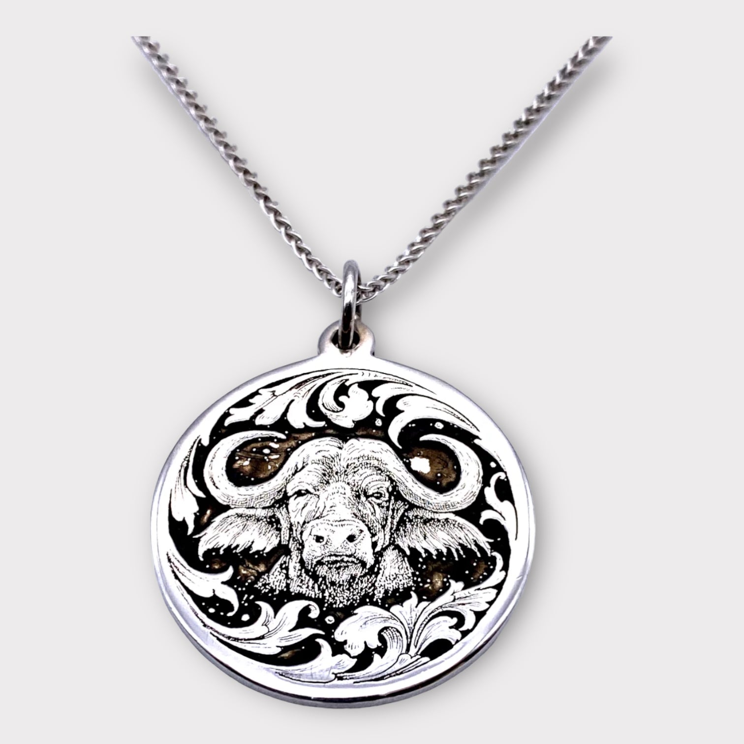 Ken Hunt Big Five Sterling Silver Cape Buffalo Pendant