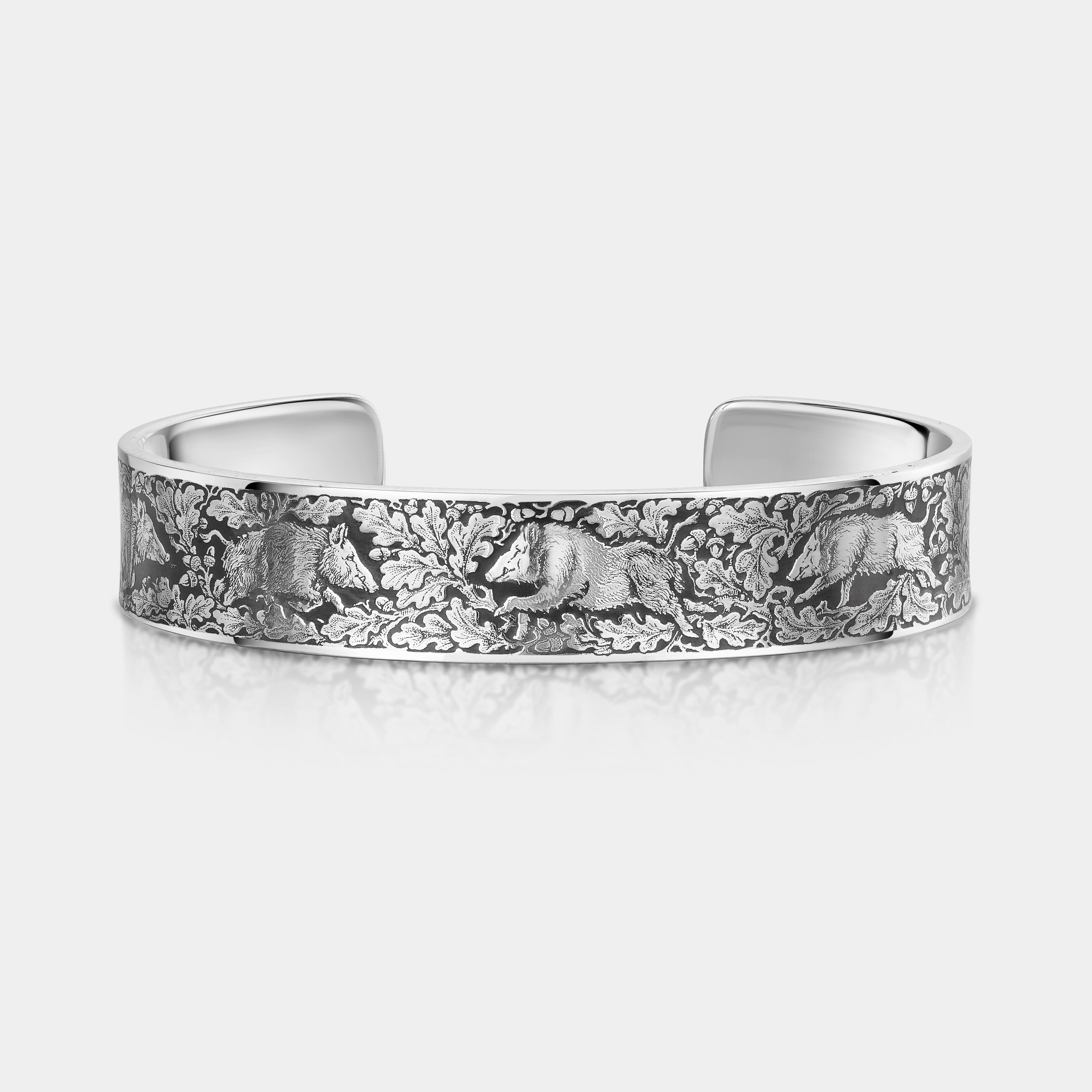 Wild Boar Engraved Bracelet