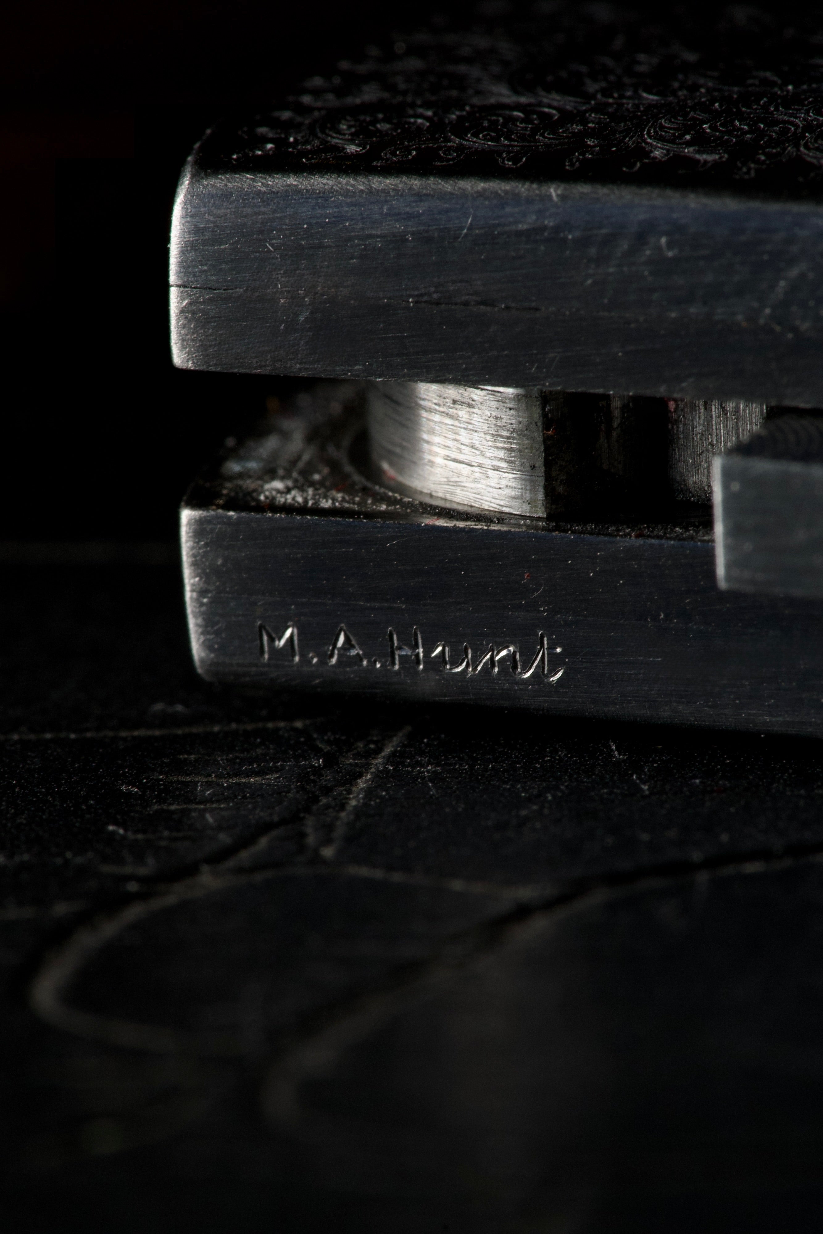 Marcus Hunt Small Rose & Scroll Engraved Folding Knife