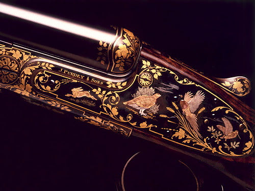 Gold Inlay Purdey Shotgun Engraving