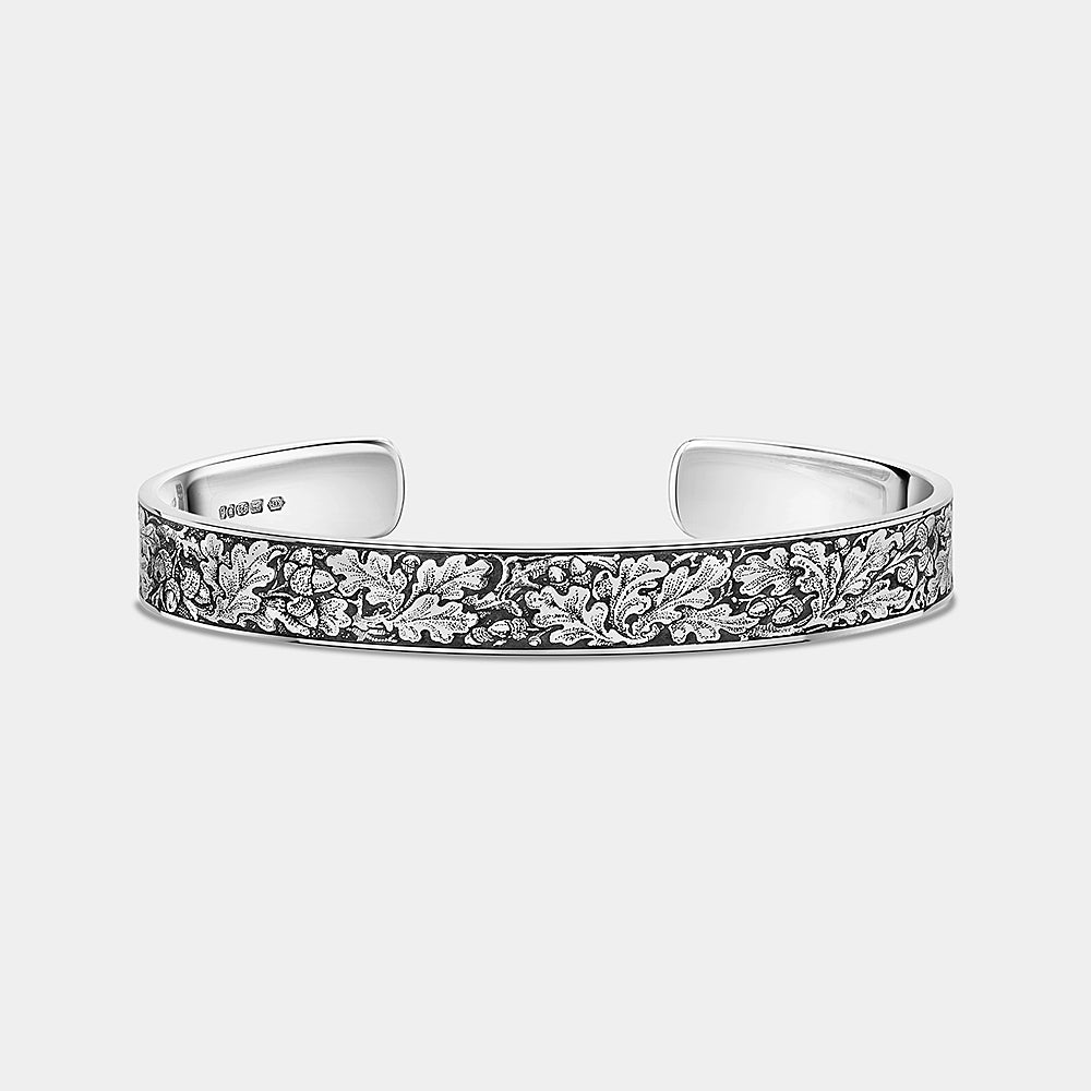 Oak Leaves Engraved Bracelet