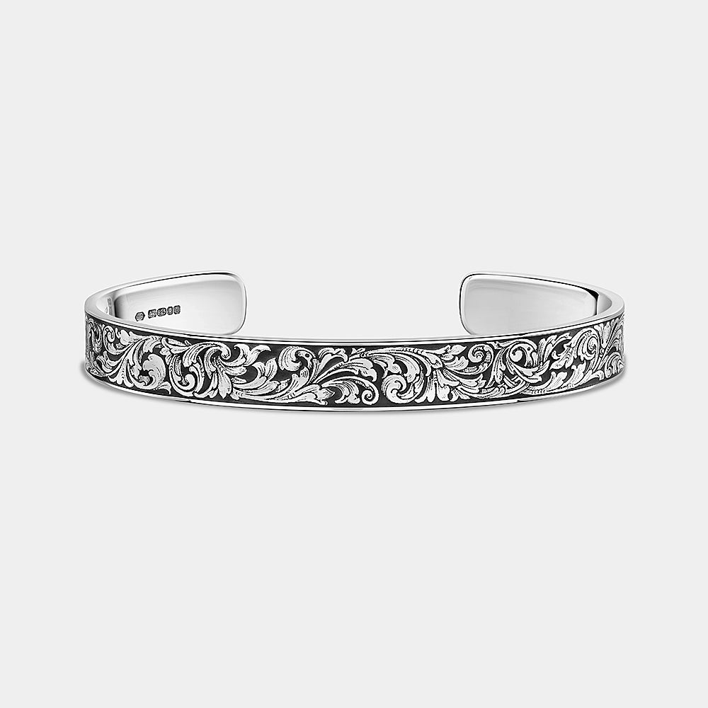 Ken Hunt Scroll Engraved Bracelet